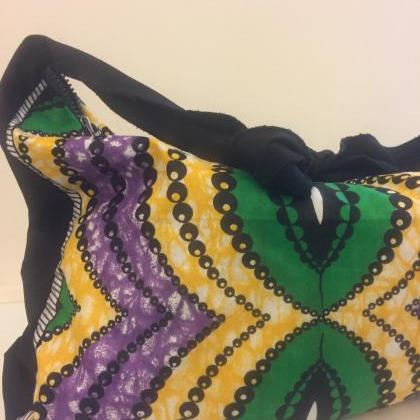 16/ Dashiki Yellow Purple Handmade Bag Worldwide..