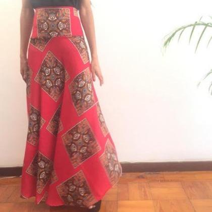 Sade Size M Red Skirt Ankle lenght ..