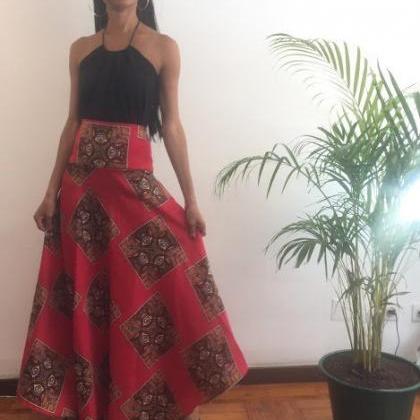 Sade Size M Red Skirt Ankle lenght ..