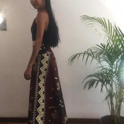 Chaka Size M Africa print Skirt Ank..