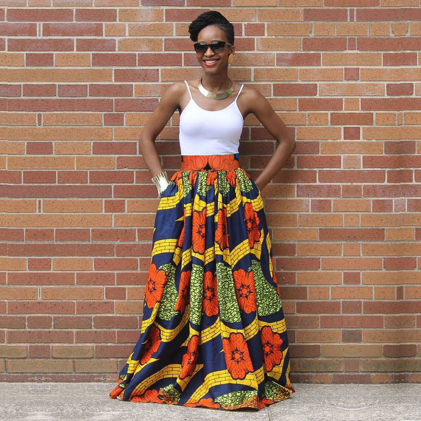 1 Worldwide Shipping - Handmade Costumisable Ethnic Designer Skirt Spring Women Dashiki African
