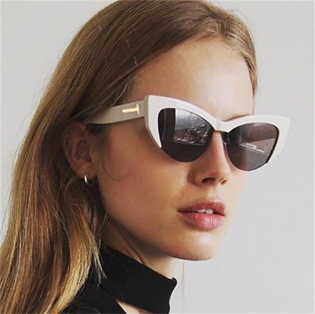 Sunglasses Woman T Brand Retro Shades Points Big Cat Eye Sun Glasses For Men Ladies Female