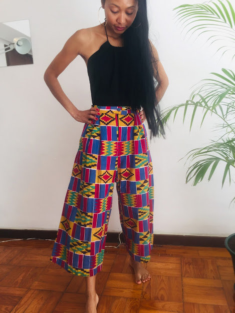 Size M/L Springs African Multicolor holiday dashiki vintage crop pants Worldwide shipping Worldwide Free Shipping
