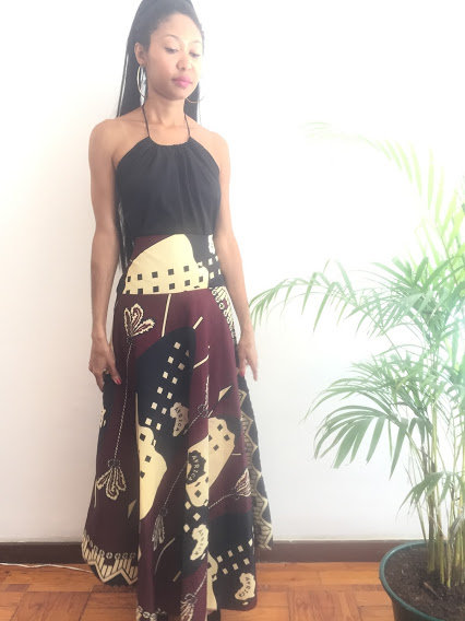 Chaka Size M Africa print Skirt Ankle lenght Pollyblends Summer dashiki designer Worldwide shipping Worldwide Free Shipping