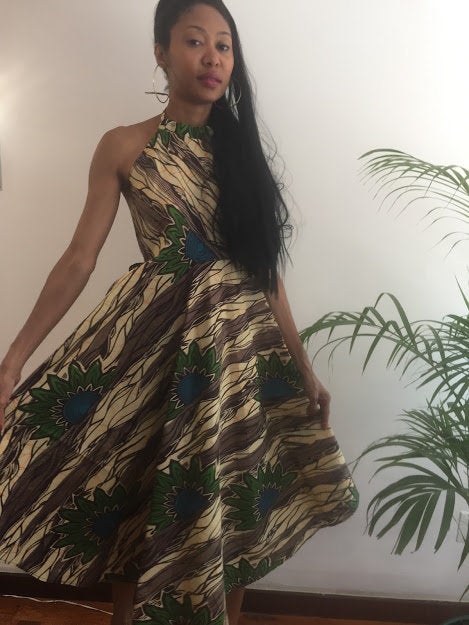 green emerald velvet dress Dashiki Print Tank Dress 3639 White / One Size Fits Most
