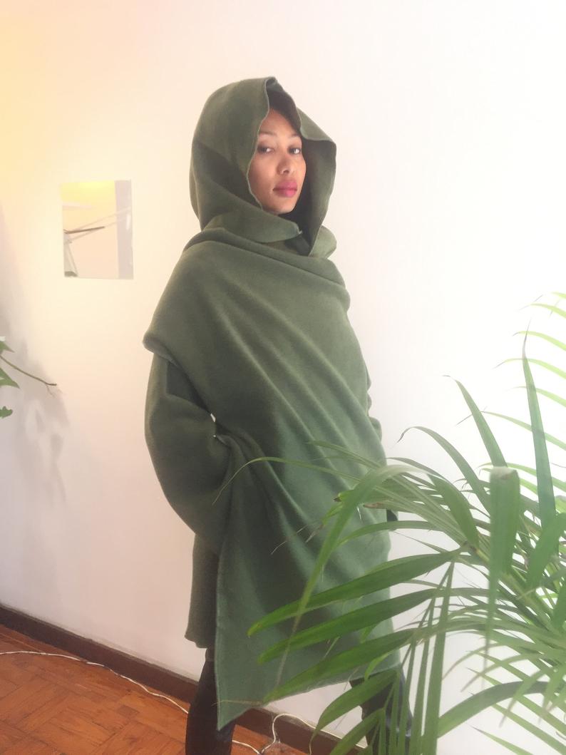 Women Green Hooded Polar Winter Warm Coat Worldwide