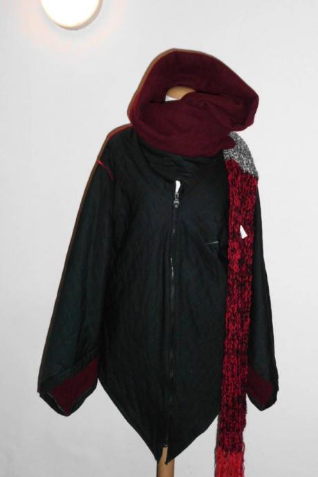 Padded Hooded Linned Winter Warm Jacket Autumn Luxury Fashion Black Loose Coat Women