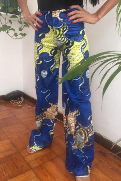 Blue Etnic African Cotton Dashiki Designer Pants Worldwide