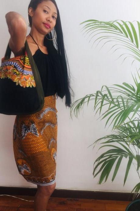 Serena Multicolor Angelina Dashiki Ankara African Fabric Women Shoulder Bag Worldwide Shipping Worldwide Shipping