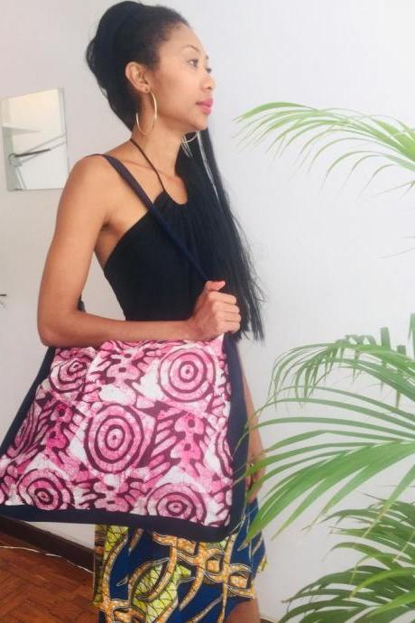 Michele Pink dashiki Ankara african fabric Women Shoulder Bag Worldwide Shipping Worldwide Free Shipping
