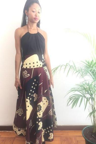 Chaka Size M Africa Print Skirt Ankle Lenght Pollyblends Summer Dashiki Designer Worldwide Worldwide