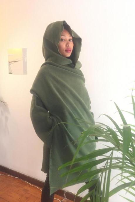 Women Green Hooded Polar Winter warm Coat Worldwide Free Shipping