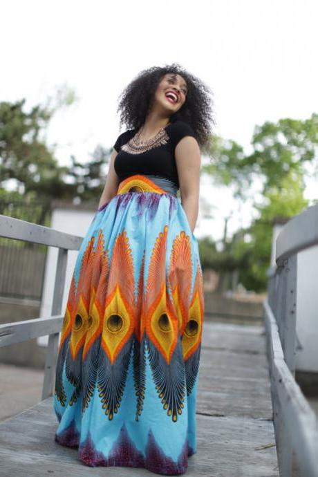 Kantchari - Ready To Ship - Gorgeous Costumisable Dashiki African Maxi Skirt